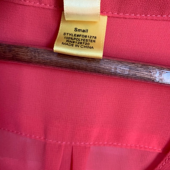 (NWOT) Bee Stitched // Sheer Coral Blouse - Picture 4 of 4